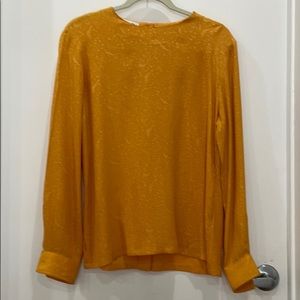 Vintage Christian Dior Mustard Yellow Silk Blouse
